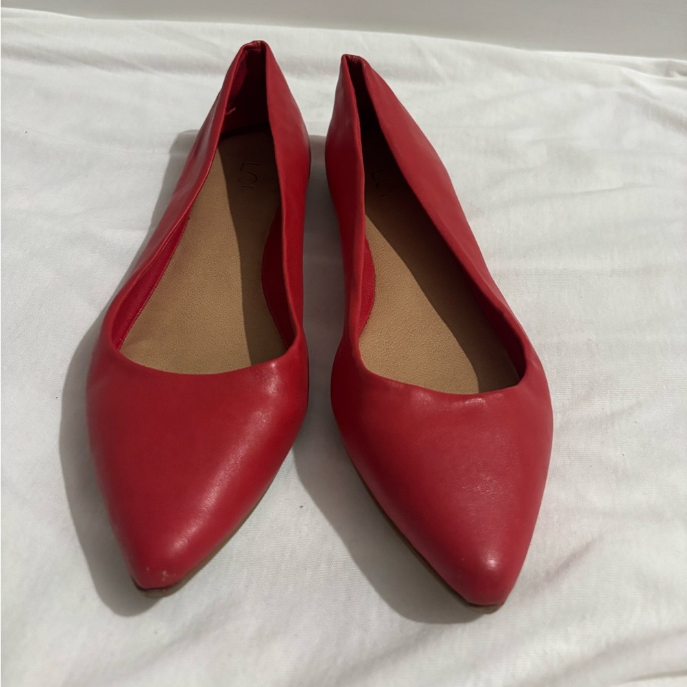 LOFT Red/oranges flats with triangle toe